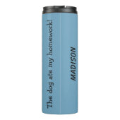 Cute & Funny Dog, aangepaste naam, tekst en kleur Thermosbeker (Achterkant)