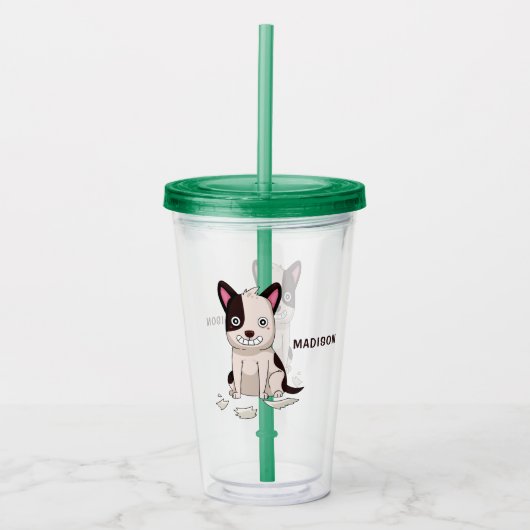 Cute & Funny Dog aangepaste tumblers Acryl Drinkbeker (Voorkant)