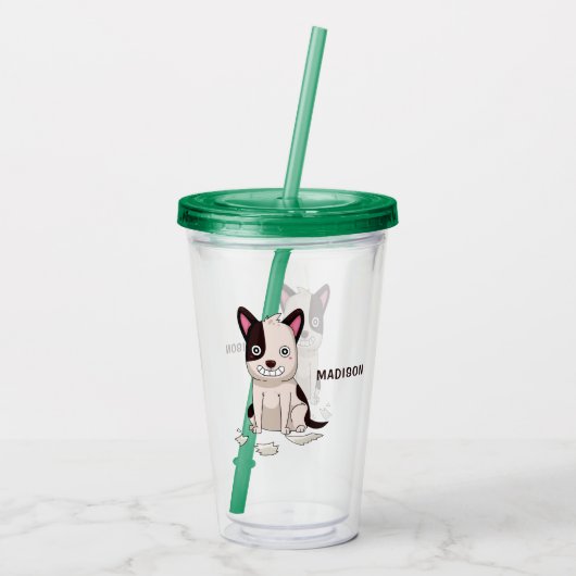 Cute & Funny Dog aangepaste tumblers Acryl Drinkbeker (Achterkant)