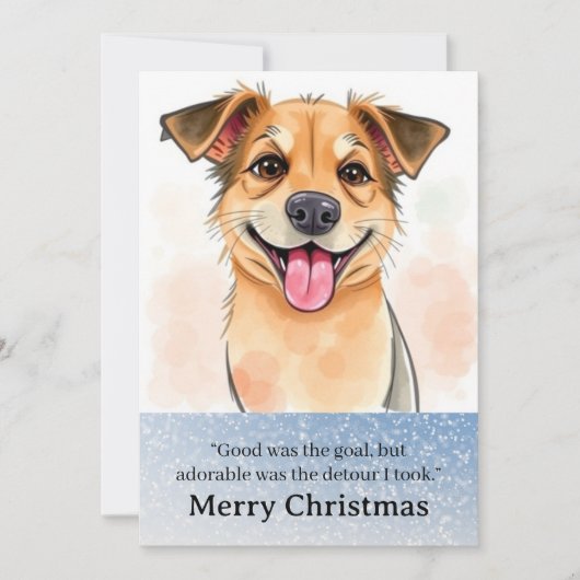 Cute Funny Dog Christmas Card Feestdagenkaart (Voorkant)