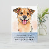 Cute Funny Dog Christmas Card Feestdagenkaart (Staand voorkant)
