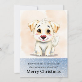 Cute Funny Dog Christmas Card Feestdagenkaart