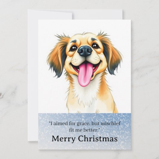 Cute Funny Dog Christmas Card Feestdagenkaart (Voorkant)
