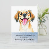 Cute Funny Dog Christmas Card Feestdagenkaart (Staand voorkant)