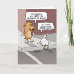 Cute, Funny Dog en Chicken on Road Birthday Kaart<br><div class="desc">Deze schattige en grappige verjaardagskaart heeft een hond en een trieste kip die de weg niet wil oversteken. Waarom? Vanwege al die "Waarom kruiste de kip de weg" grappen natuurlijk. Bedankt voor het kiezen van dit originele ontwerp door © Chuck Ingwersen. Ik post elke dag cartoons op Instagram: https://www.instagram.com/captainscratchy</div>