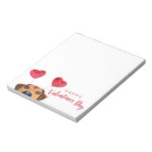 Cute Funny Dog Heart Headband Valentijnsdag Notitieblok (Linkerzijde)
