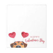 Cute Funny Dog Heart Headband Valentijnsdag Notitieblok (Voorkant)