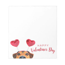 Cute Funny Dog Heart Headband Valentijnsdag Notitieblok