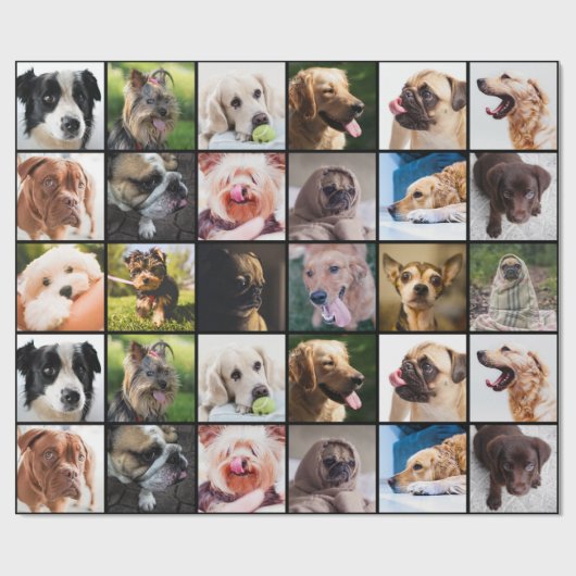 Cute & Funny Dogs Foto Collage wrappapier Cadeaupapier (Vlak)