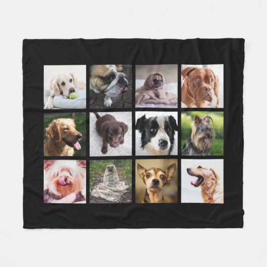 Cute & Funny Dogs Photo Collage fleece deken (Voorkant (Horizontaal))