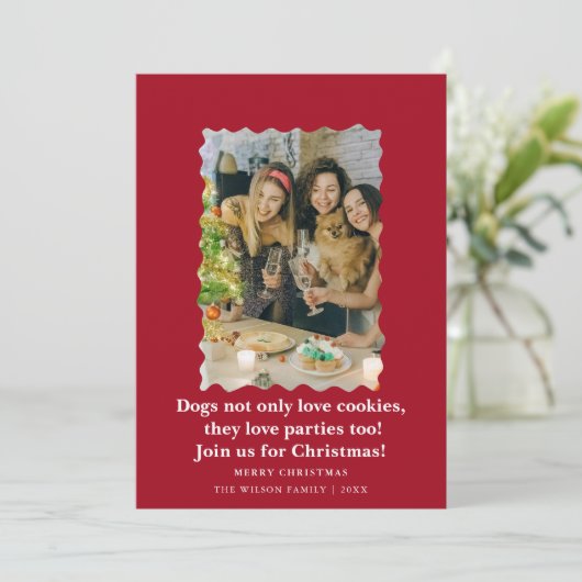 Cute Funny Dogs Saying Christmas Holiday Card  Kaart (Staand voorkant)