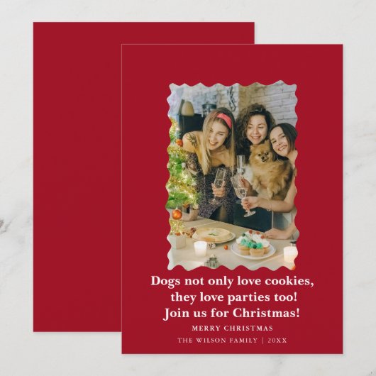 Cute Funny Dogs Saying Christmas Holiday Card  Kaart (Voorkant / Achterkant)