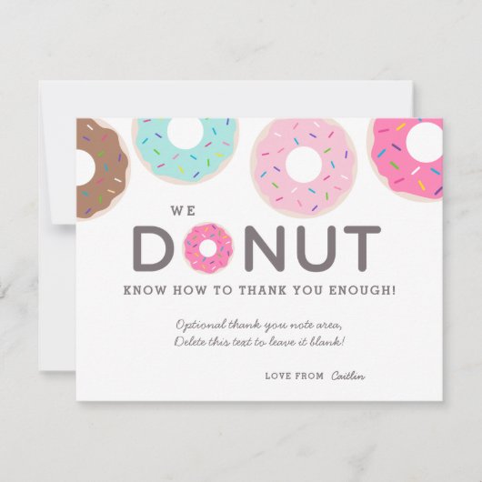 Cute Funny Donut Dank je kaarten (Voorkant)