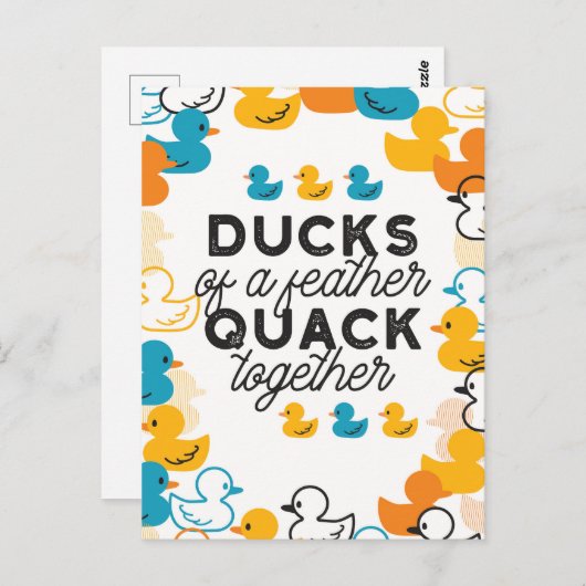 Cute Funny Ducks Puns Quote Briefkaart (Voorkant / Achterkant)