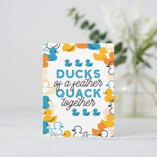 Cute Funny Ducks Puns Quote Briefkaart (Staand voorkant)