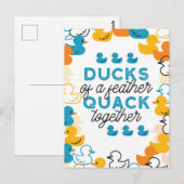 Cute Funny Ducks Puns Quote Briefkaart (Voorkant / Achterkant)