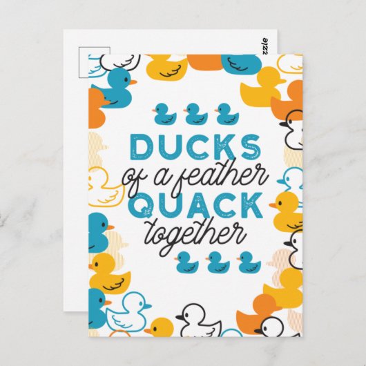 Cute Funny Ducks Puns Quote Briefkaart (Voorkant / Achterkant)