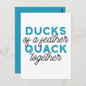 Cute Funny Ducks Puns Quote Design Briefkaart (Voorkant / Achterkant)