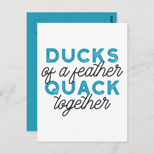 Cute Funny Ducks Puns Quote Design Briefkaart (Voorkant / Achterkant)