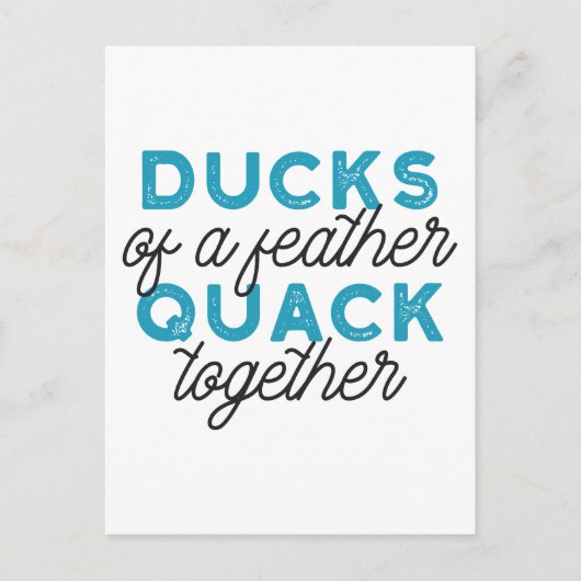 Cute Funny Ducks Puns Quote Design Briefkaart (Voorkant)