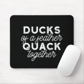 Cute Funny Ducks Puns Quote II Black Ver Muismat (Met muis)