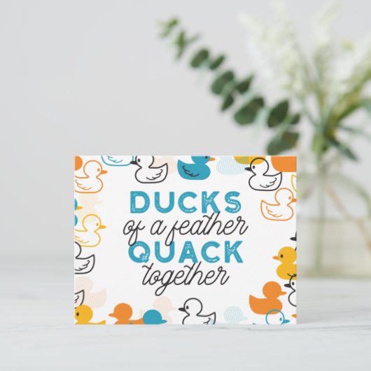 Cute Funny Ducks Puns Quote II Briefkaart (Staand voorkant)