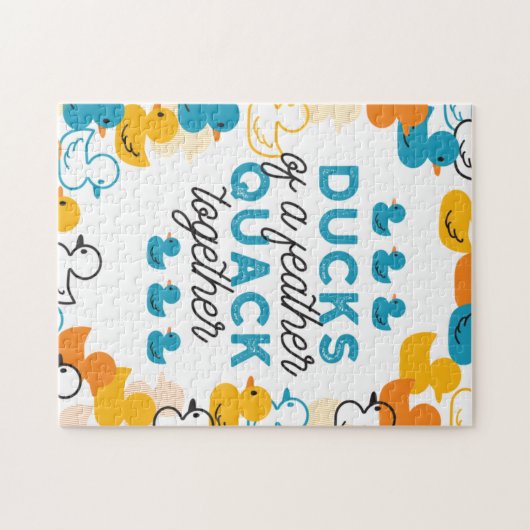 Cute Funny Ducks Puns Quote Legpuzzel (Horizontaal)