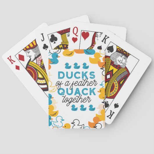 Cute Funny Ducks Puns Quote Pokerkaarten (Achterkant)