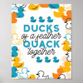 Cute Funny Ducks Puns Quote Poster (Voorkant)