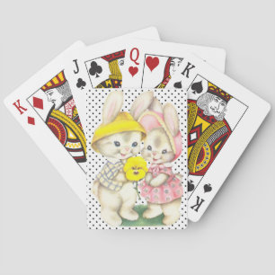 Cute Funny Easter Bunny Pokerkaarten