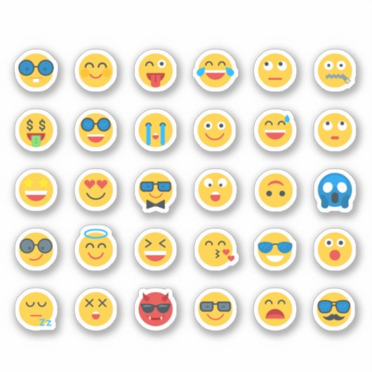 Cute & Funny Emoji Sticker Set (Voorkant)