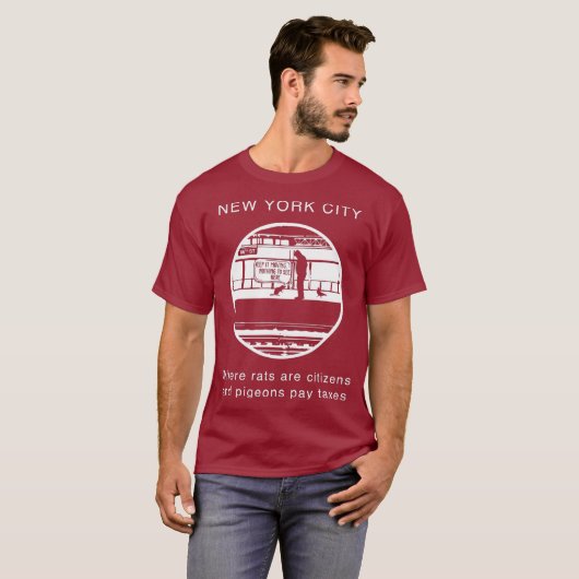 Cute Funny en Hilarious New York City Rat op T-shirt (Voorkant volledig)