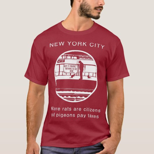 Cute Funny en Hilarious New York City Rat op T-shirt (Voorkant)