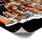 Cute Funny English Bulldog Christmas Lights Santa Poster (Hoek)