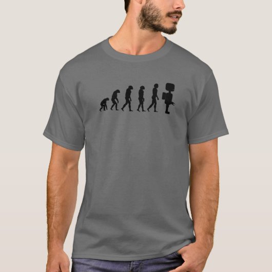 Cute Funny Evolution to Robot Machine Electronics T-shirt (Voorkant)