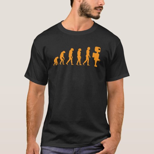Cute Funny Evolution to Robot Machine Electronics T-shirt (Voorkant)