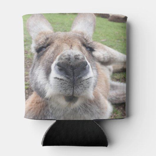 Cute Funny Face Australia Kangaroo Beer Blikjeskoeler (Achterkant)