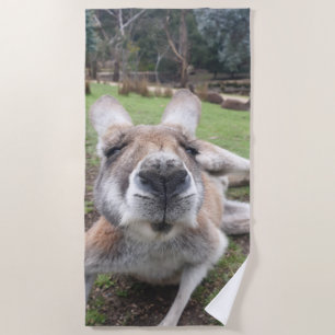 Cute Funny Face Kangaroo Kawaii Animal Strandlaken