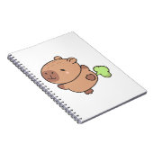 Cute Funny Farting Capybara Pastel Kawaii Notitieboek (Rechterzijde)