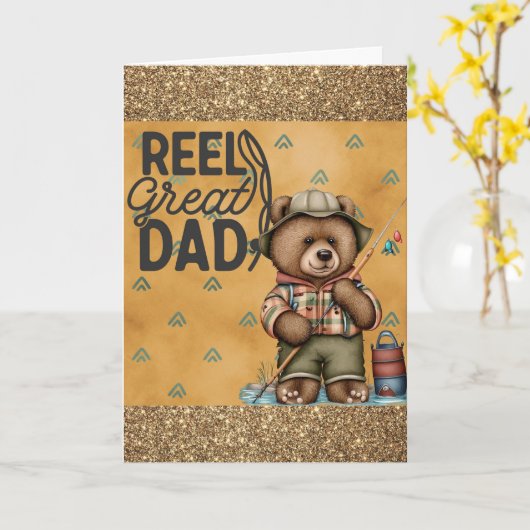 Cute Funny Fathers Day Vist Beer Kaart (Gele Bloem)