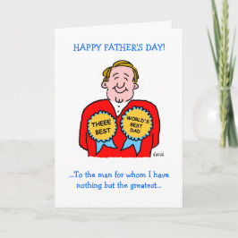 Cute Funny Fathers Day Wenskaart Kaart