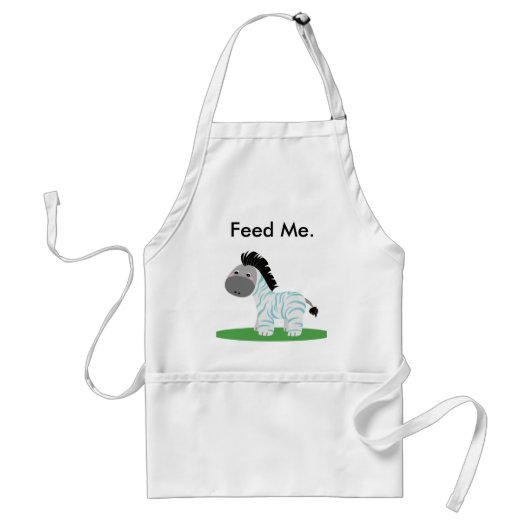 Cute & Funny Feed Me Baby Zebra Kitchen Schort (Voorkant)