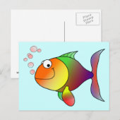 Cute Funny Fish - Colorful Briefkaart (Voorkant / Achterkant)
