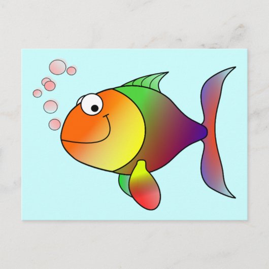 Cute Funny Fish - Colorful Briefkaart (Voorkant)