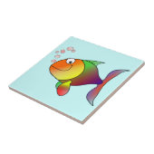 Cute Funny Fish - Colorful Tegeltje (Zijkant)