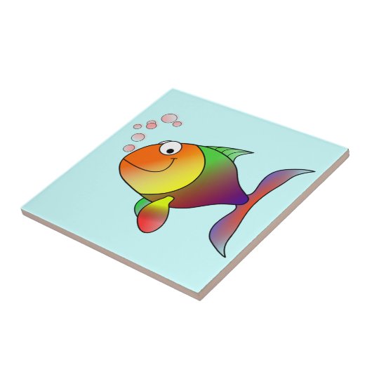 Cute Funny Fish - Colorful Tegeltje (Zijkant)