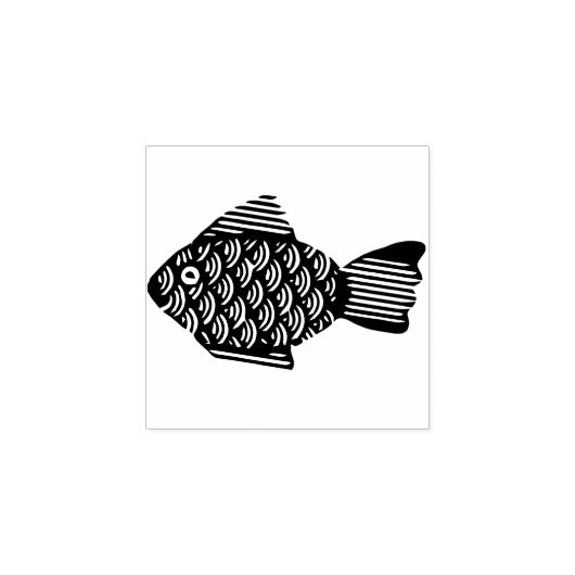 Cute Funny Fish Nautical Kinder Personal Stationer Rubberstempel (Afrduk)
