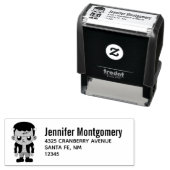 Cute Funny Frankenstein Monster Halloween Zelfinktende Stempel (In situ)