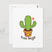 Cute Funny FREE HUGS Hugz Cacti Cactus Prickly Briefkaart (Voorkant / Achterkant)