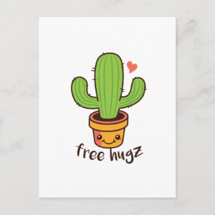 Cute Funny FREE HUGS Hugz Cacti Cactus Prickly Briefkaart